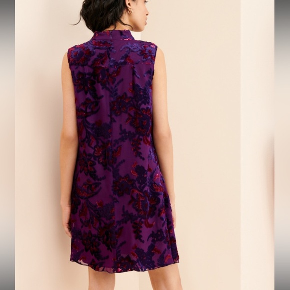 Anna Sui Jewel Tone Velvet Metallic Sleeveless Mini Dress 26272 - Picture 4 of 13